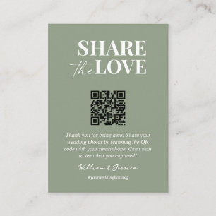 Share the love QR code wedding photo sharing Enclosure Card