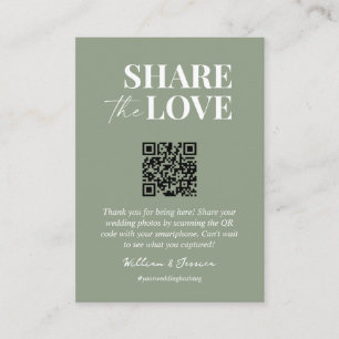 Share the love QR code wedding photo sharing Enclosure Card