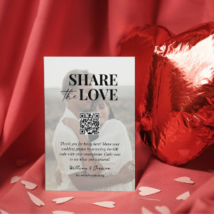 Share the love QR code wedding photo sharing Enclosure Card