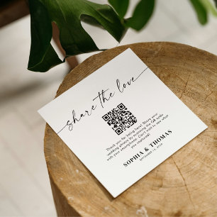 Share The Love QR Code Wedding Photo Sharing Enclosure Card
