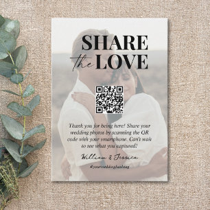 Share the love QR code wedding photo sharing  Enclosure Card