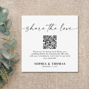 Share The Love QR Code Wedding Photo Sharing Enclosure Card