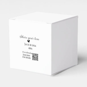 Share the love scan QR code add social details Favour Box