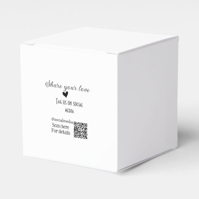 Share the love scan QR code add social details Favour Box (Front Side)