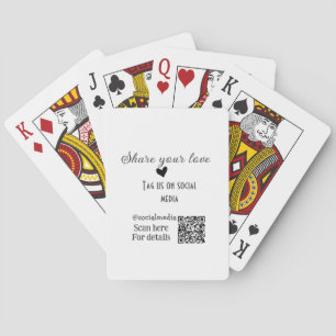 Share the love scan QR code add social details Playing Cards