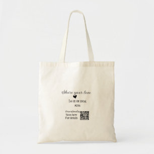 Share the love scan QR code add social details Tote Bag