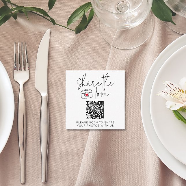 Share The Love Scan QR Code Wedding Table Enclosure Card (Share The Love Scan QR Code Wedding Table Enclosure Card
)