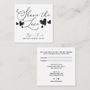Share the Love Simple Minimal Hearts Script Referral Card