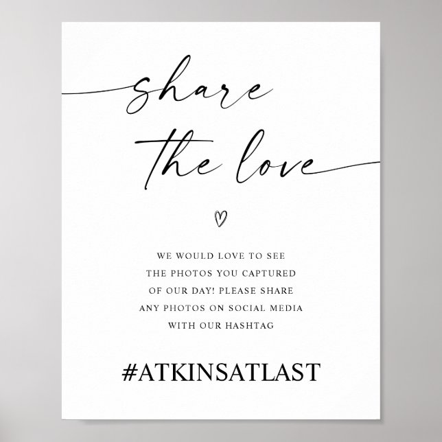 Share the Love Social Media Wedding Hastag Poster (Front)