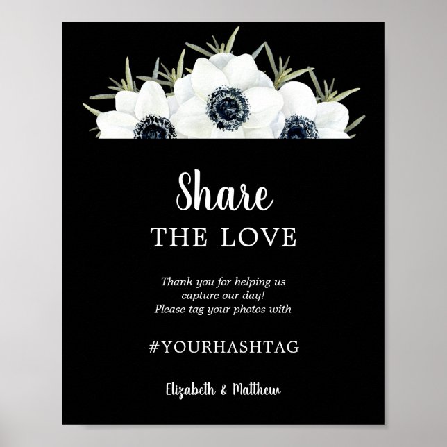 Share the Love Wedding Hashtag Poster (Front)