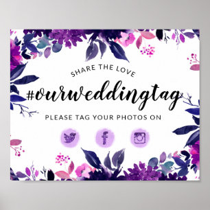Share the Love Wedding Hashtag Social Media Sign