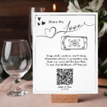 Share the Love Wedding Photo QR Code sign