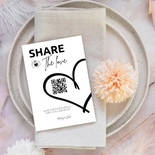 Share the love Wedding Photo Share QR code  Pedestal Sign
