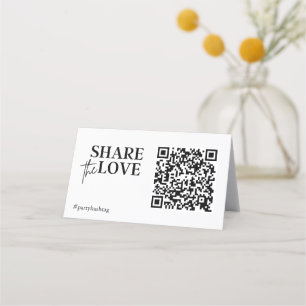 Share the Love Wedding Photos QR Code  Loyalty Card