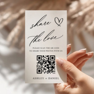 Share the Love Wedding QR Code Enclosure Card