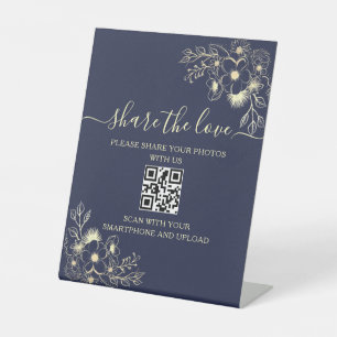 Share The Love Wedding QR code Pedestal Sign