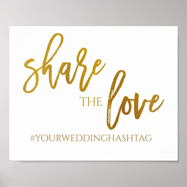 Share the Love Wedding Sign | 8 x 10 | Gold Foil (Front)