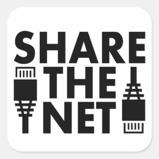 Share the Net Square Sticker