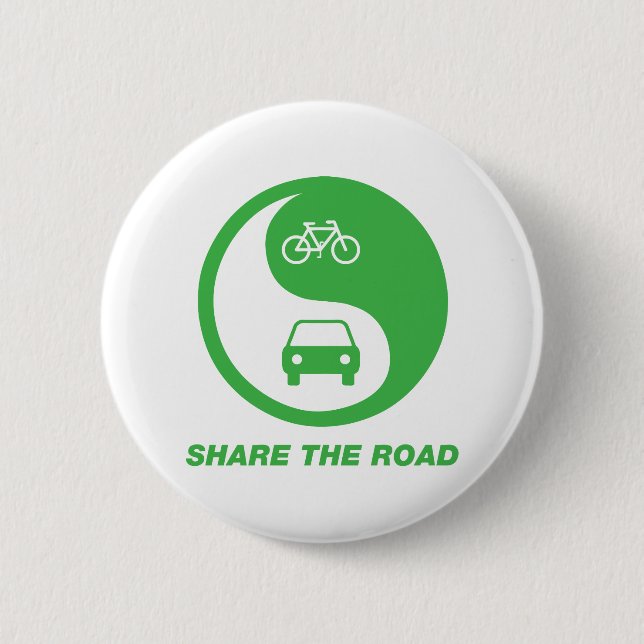 Share the Road 6 Cm Round Badge (Front)