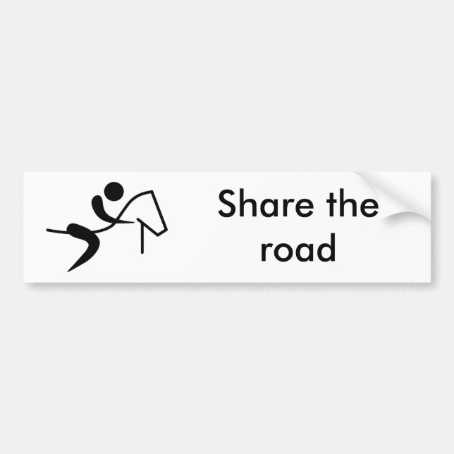 Share the road bumper sticker for horseback riders (Front)