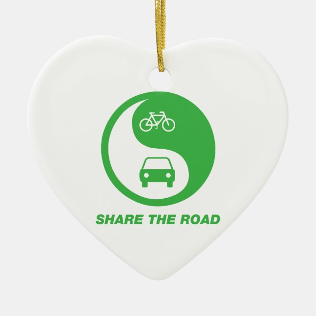 Share the Road Ceramic Tree Decoration (Front)