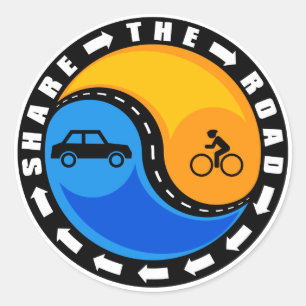 SHARE THE ROAD CLASSIC ROUND STICKER