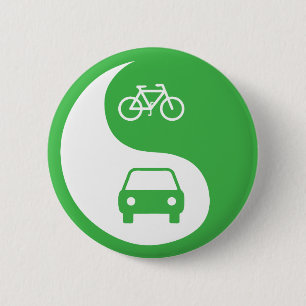 Share the Road Yin Yang 6 Cm Round Badge
