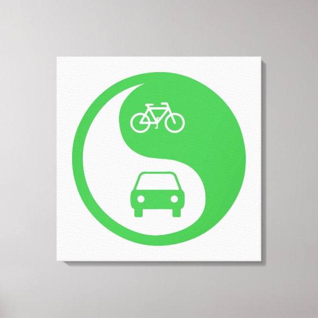 Share the Road Yin Yang Canvas Print (Front)