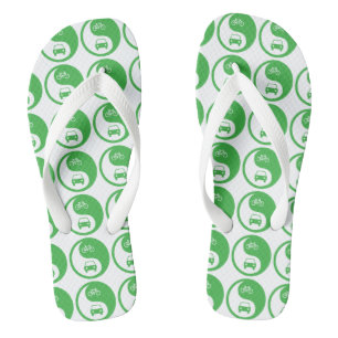 Share the Road Yin Yang Flip Flops