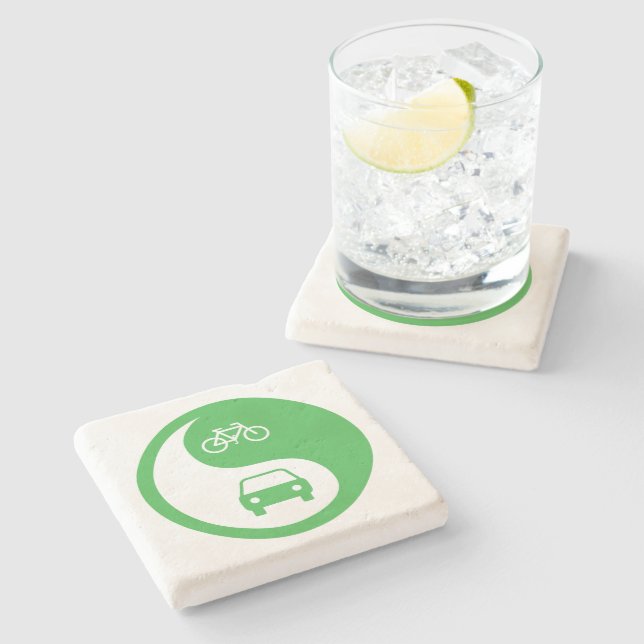 Share the Road Yin Yang Stone Coaster (Side)