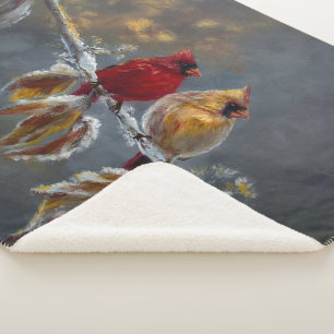 "Share The spirit" Cardinals by Jason Street Sherpa Blanket