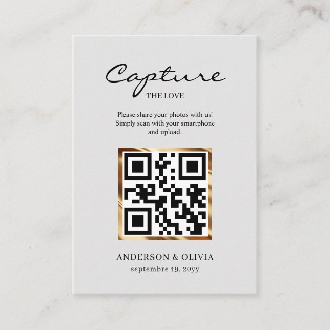 Share Wedding Photos With QR Code Enclosure Card (Front)