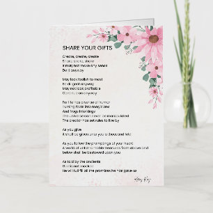 Share Your Gifts Inspirational Empowerment Poem Foil Greeting Card