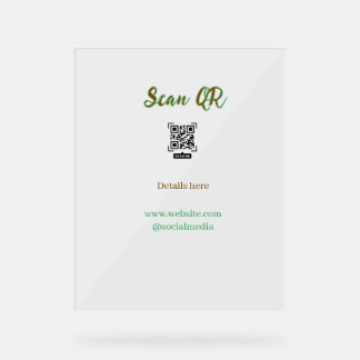 Share your picture scan QR code add website email  Acrylic Sign