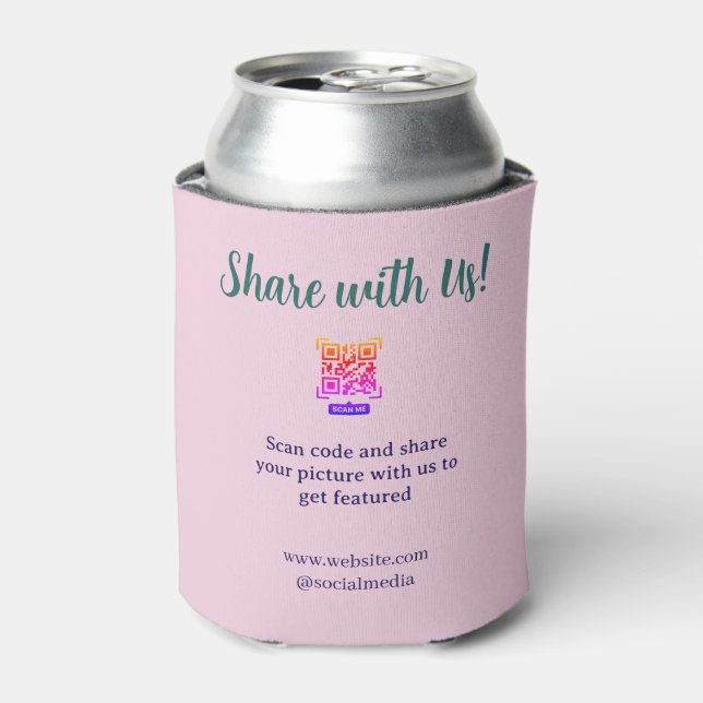 Share your picture scan QR code add website email  Can Cooler (Can Front)