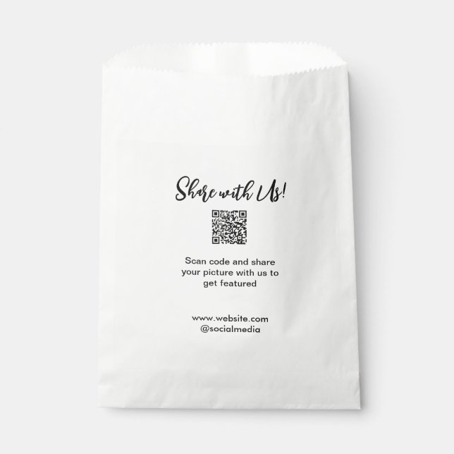 Share your picture scan QR code add website email  Favour Bags (Front)