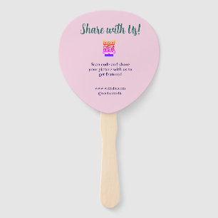Share your picture scan QR code add website email Hand Fan