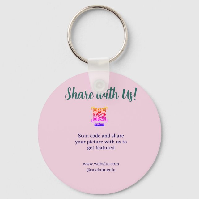 Share your picture scan QR code add website email  Key Ring (Front)