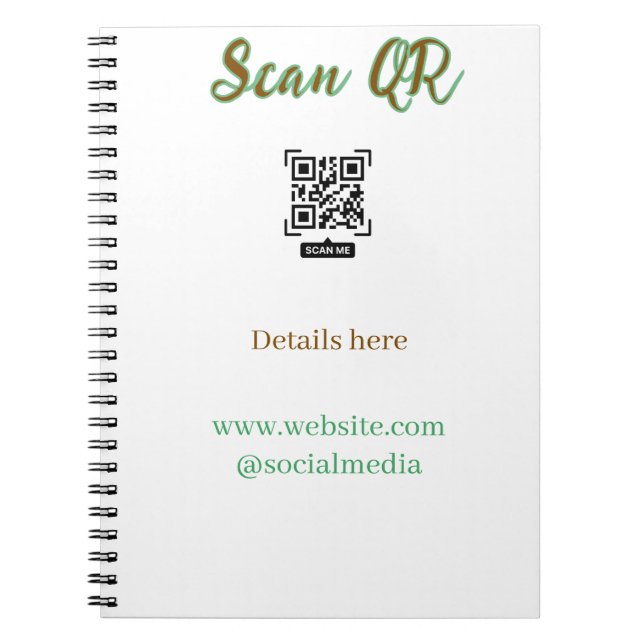 Share your picture scan QR code add website email  Notebook (Front)