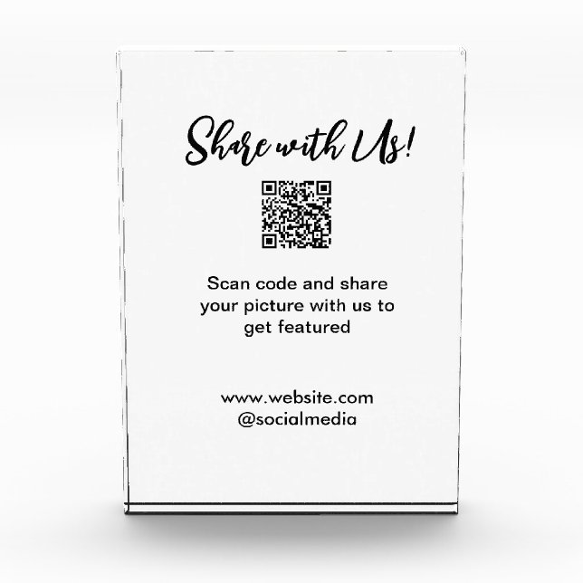Share your picture scan QR code add website email  Photo Block (Front)