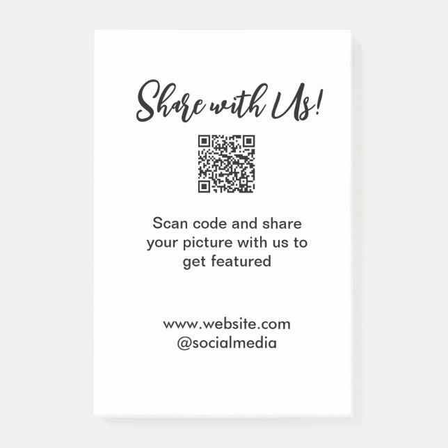 Share your picture scan QR code add website email  Post-it Notes (Front)