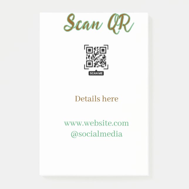 Share your picture scan QR code add website email  Post-it Notes (Front)
