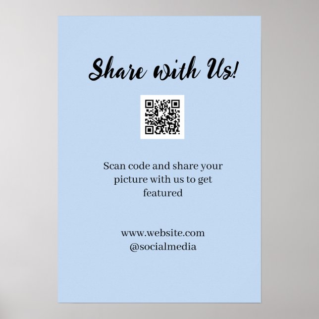 Share your picture scan QR code add website email  Poster (Front)