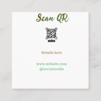 Share your picture scan QR code add website email  Square Business Card