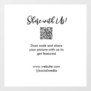 Share your picture scan QR code add website email Window Cling