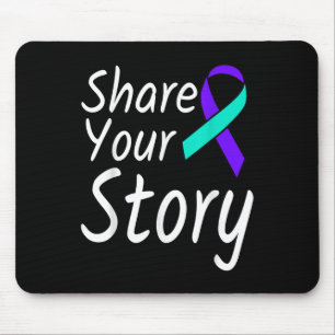 Share Your Story Suicide Prevention Ribbon Awarene Mouse Mat