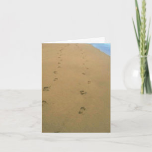 Shared Path Beach Tracks Sand Valentine's Day Card