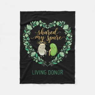 Shared Spare Living Kidney Donor Organ Transplant Fleece Blanket