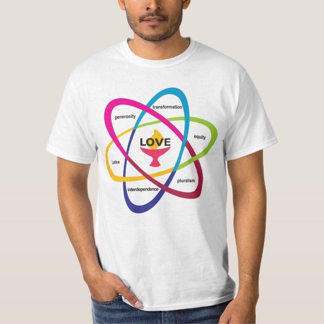 Shared Values Atom - Unitarian Universalist Associ T-Shirt (Front)