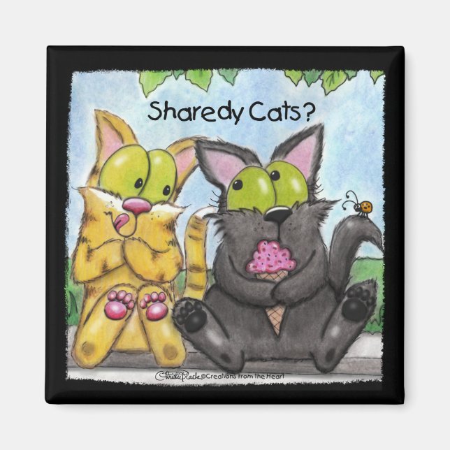 Sharedy Cats -Silly and Tig Magnet (Front)